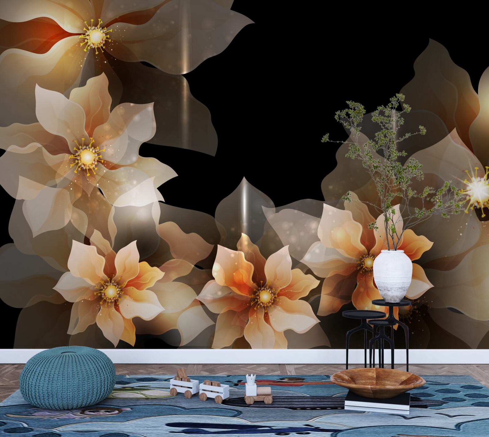 Fotobehang de magie van mooie bloemen