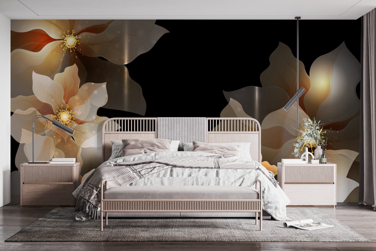 Fotobehang de magie van mooie bloemen