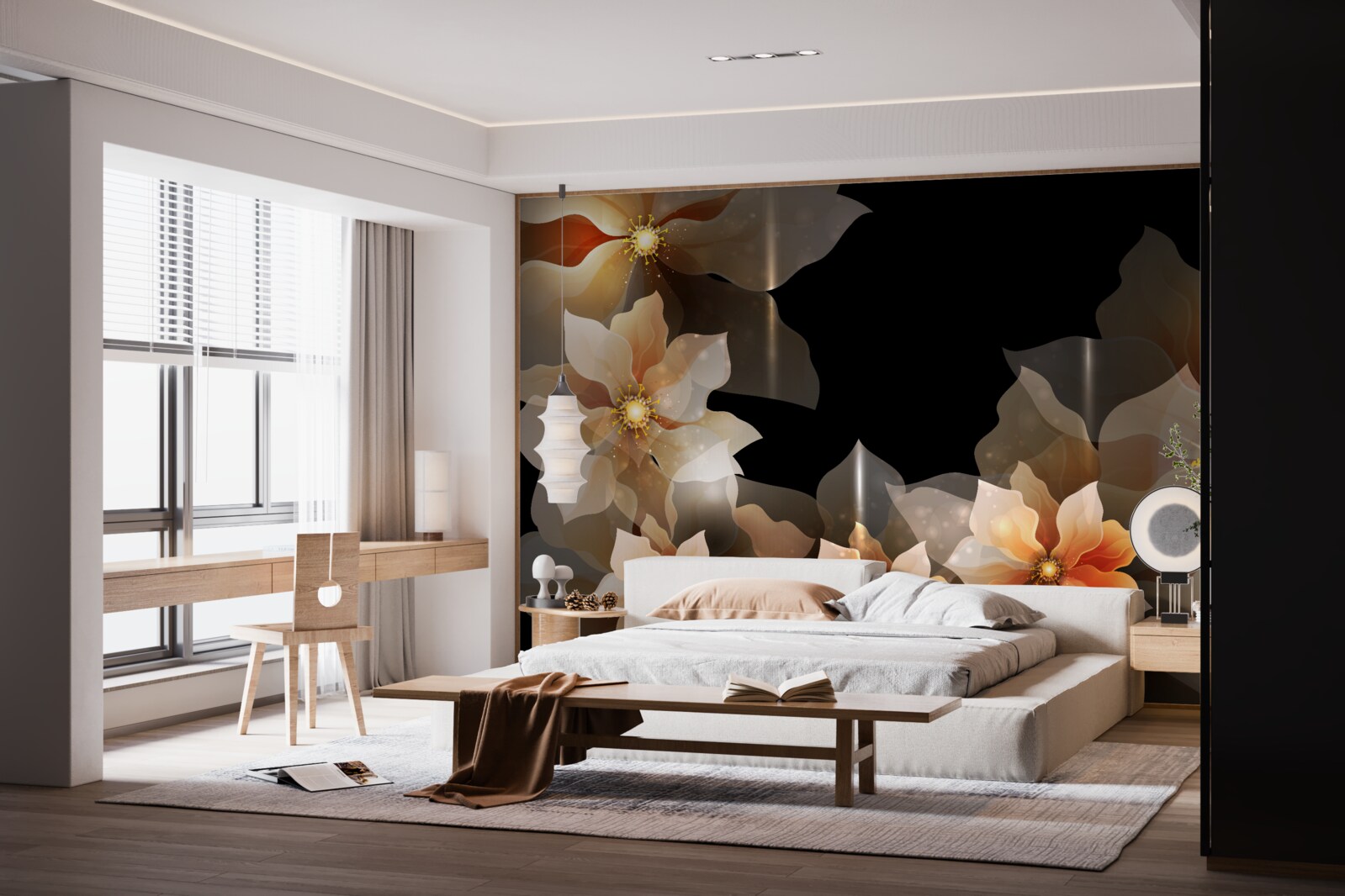 Fotobehang de magie van mooie bloemen