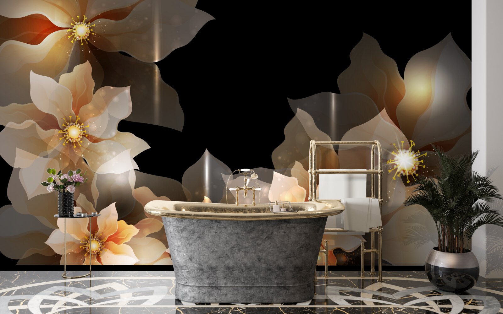 Fotobehang de magie van mooie bloemen