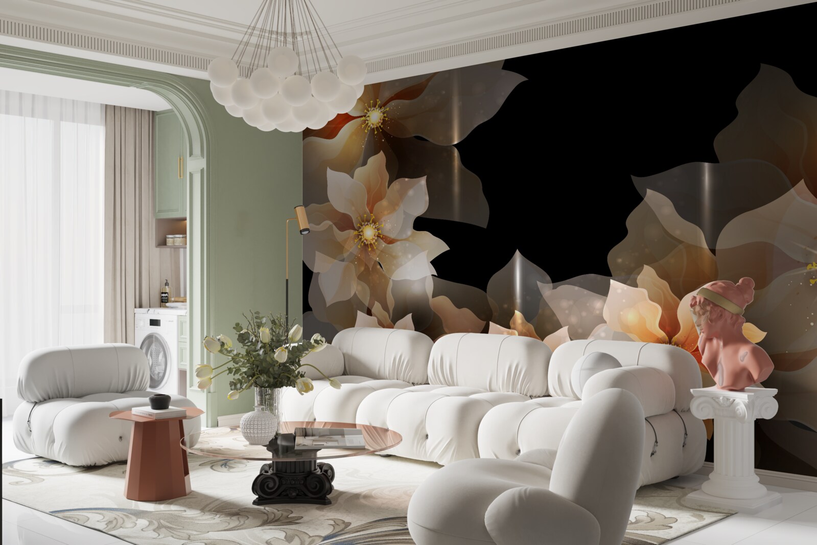 Fotobehang de magie van mooie bloemen