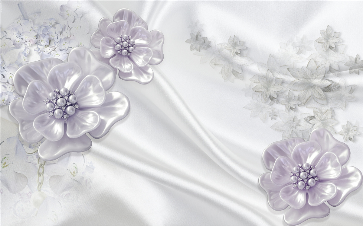 Fotobehang de zijde heeft prachtige lila bloemen