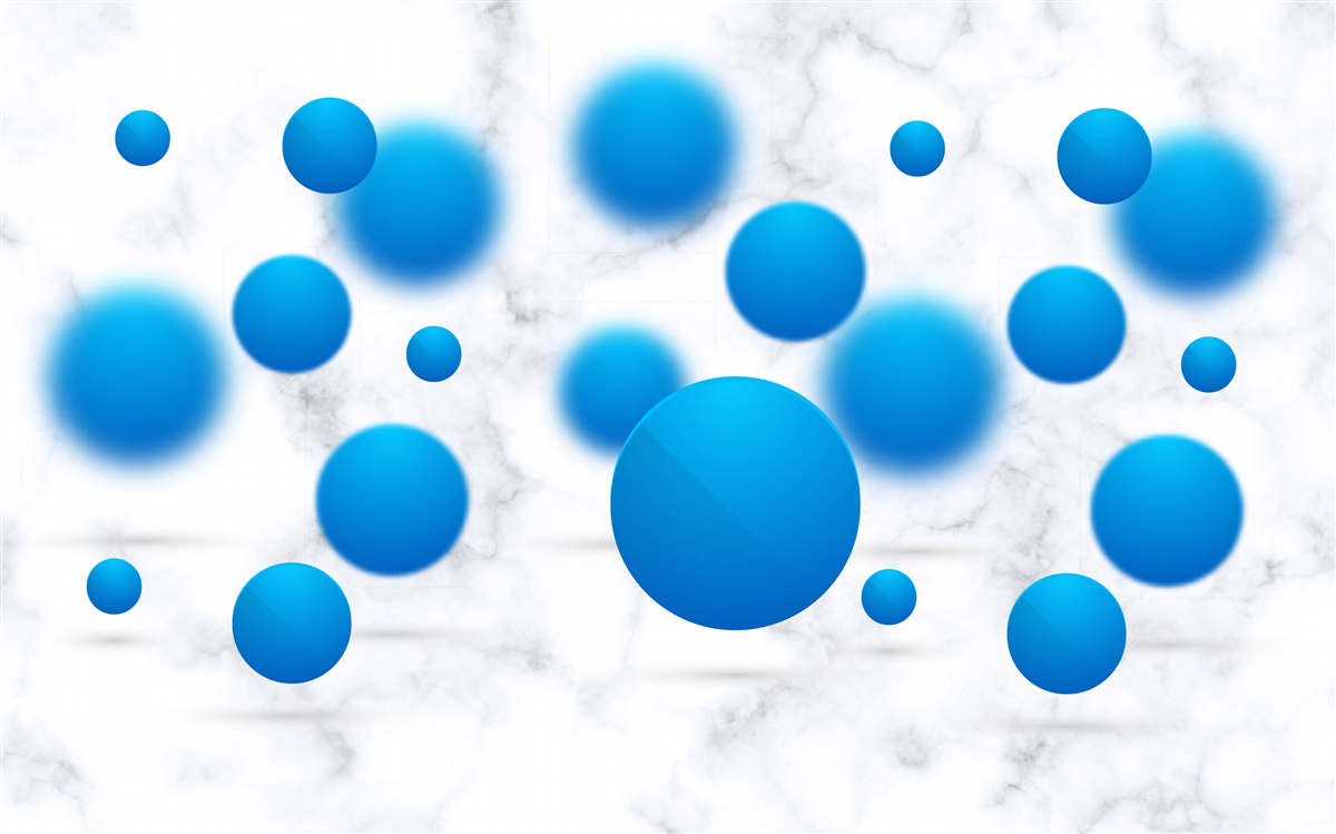 Fotobehang blauwe cirkels zweven in de lucht