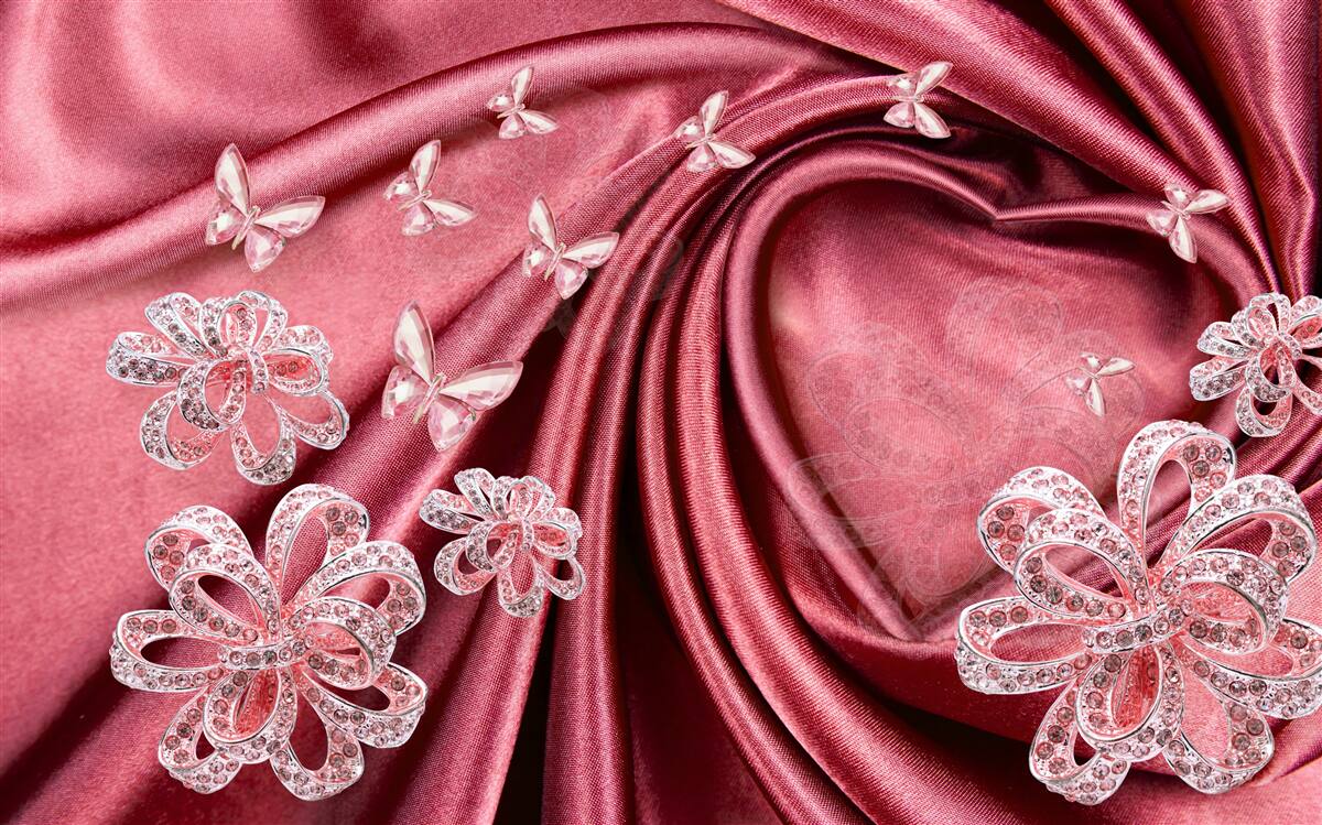 Fotobehang bloemdecoraties op zijde