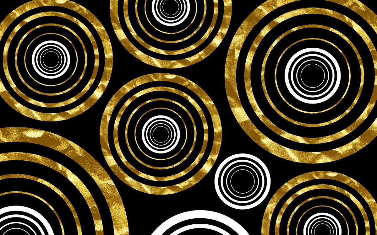 Fotobehang ringen van goud met een wit hart