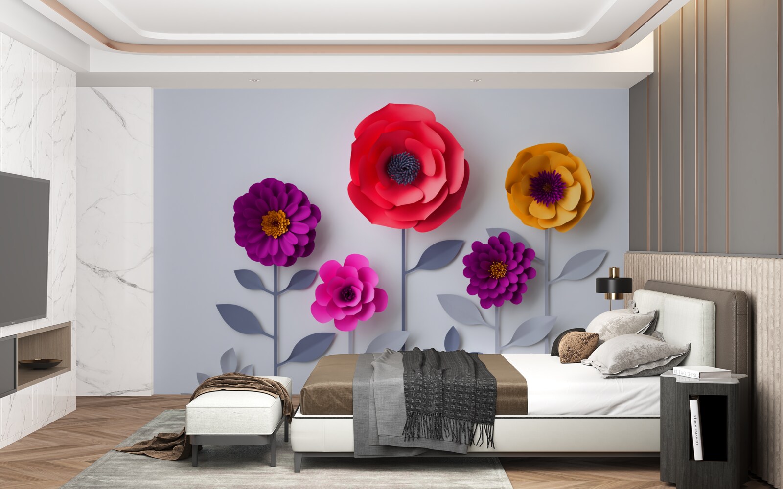 Fotobehang kleurrijke bloemen