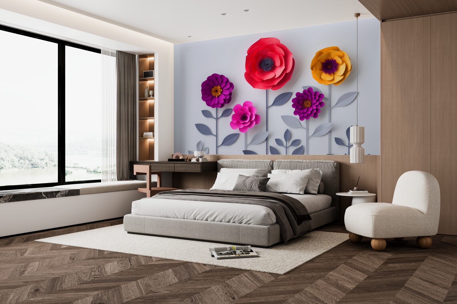 Fotobehang kleurrijke bloemen