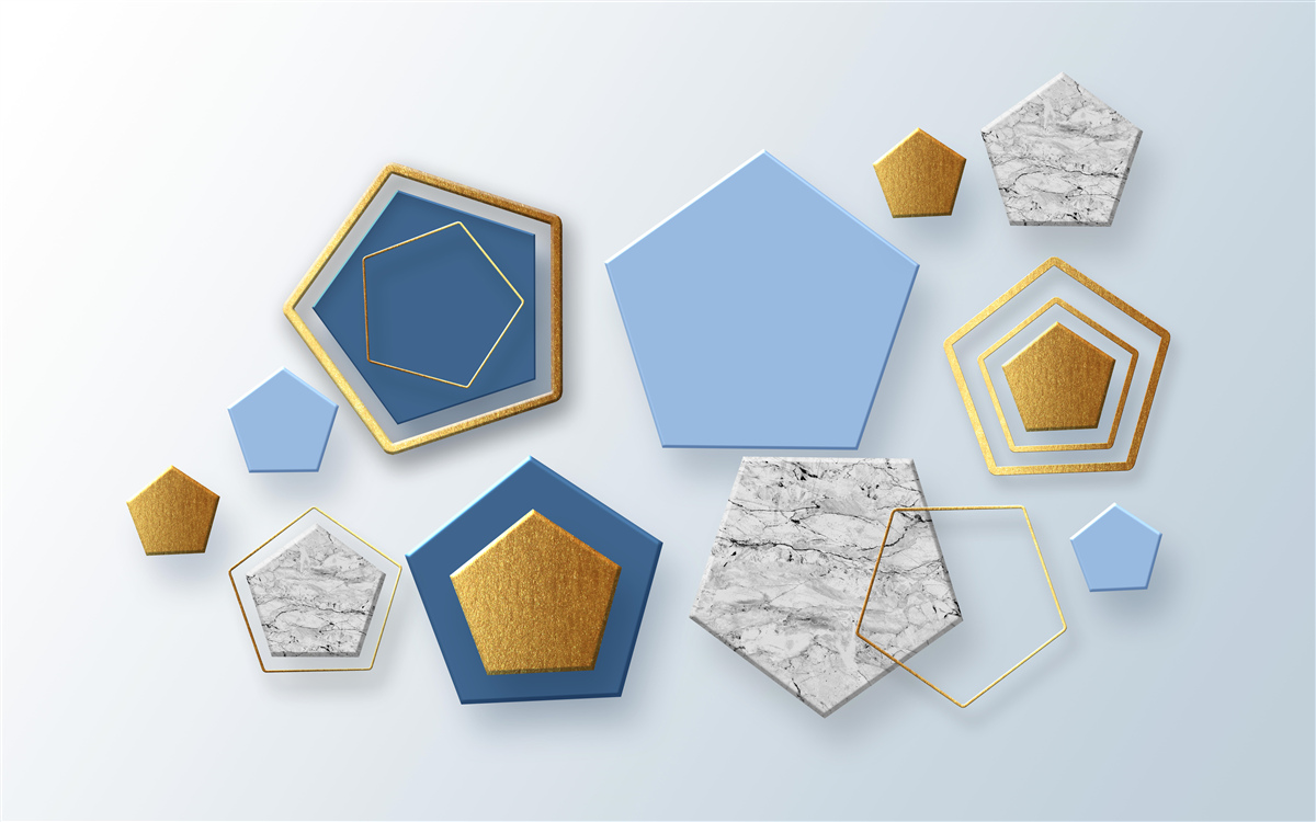 Fotobehang zeshoeken in verschillende kleurschakeringen