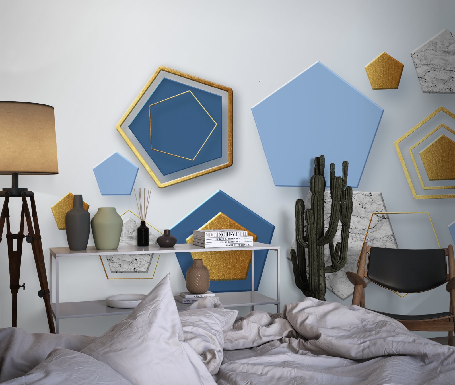 Fotobehang zeshoeken in verschillende kleurschakeringen