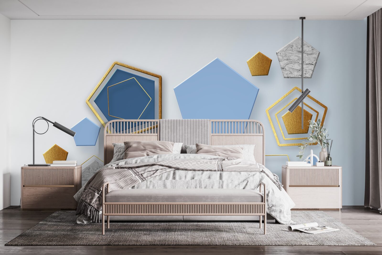 Fotobehang zeshoeken in verschillende kleurschakeringen