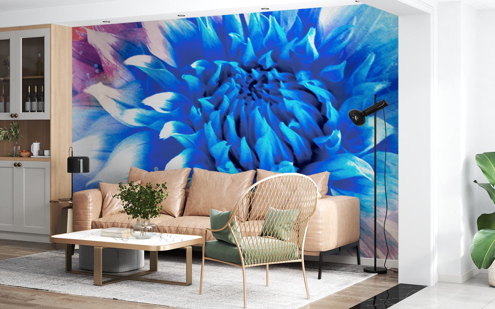 Fotobehang blauw als azuur