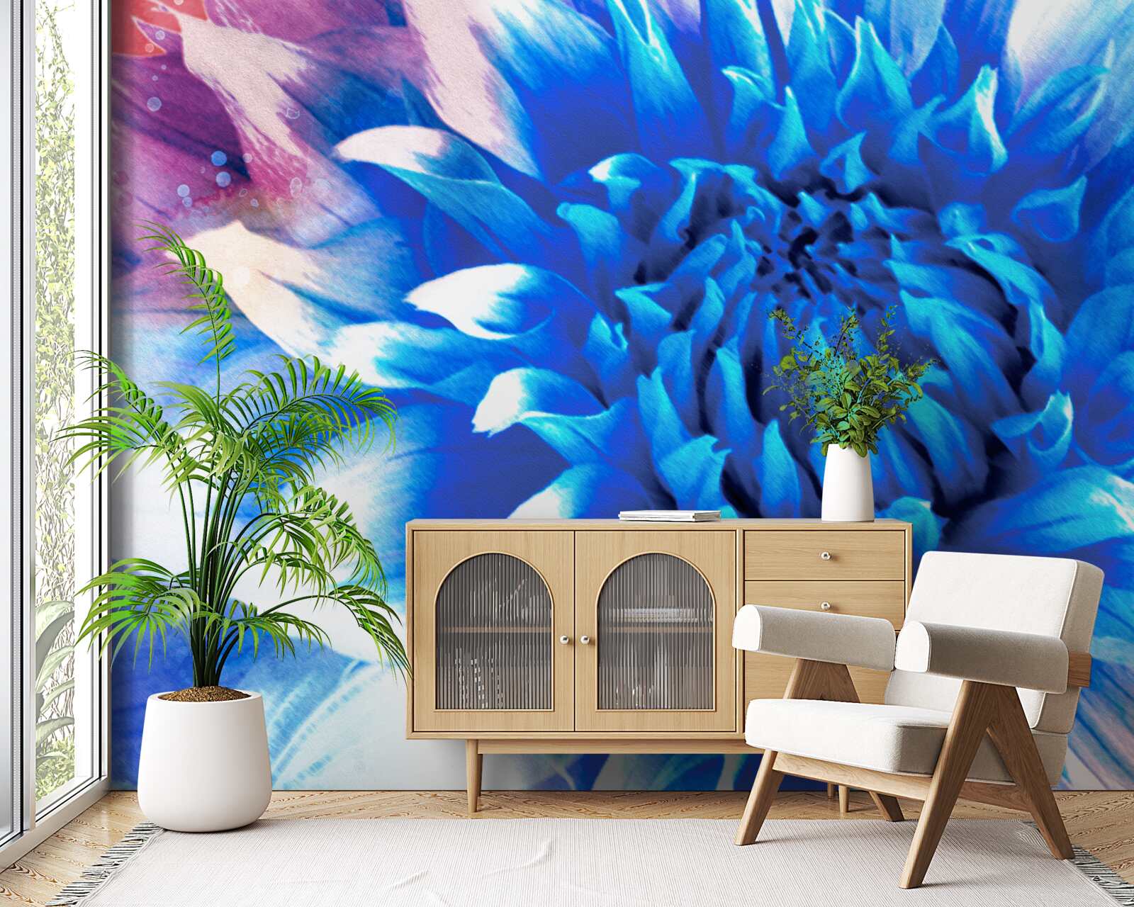 Fotobehang blauw als azuur