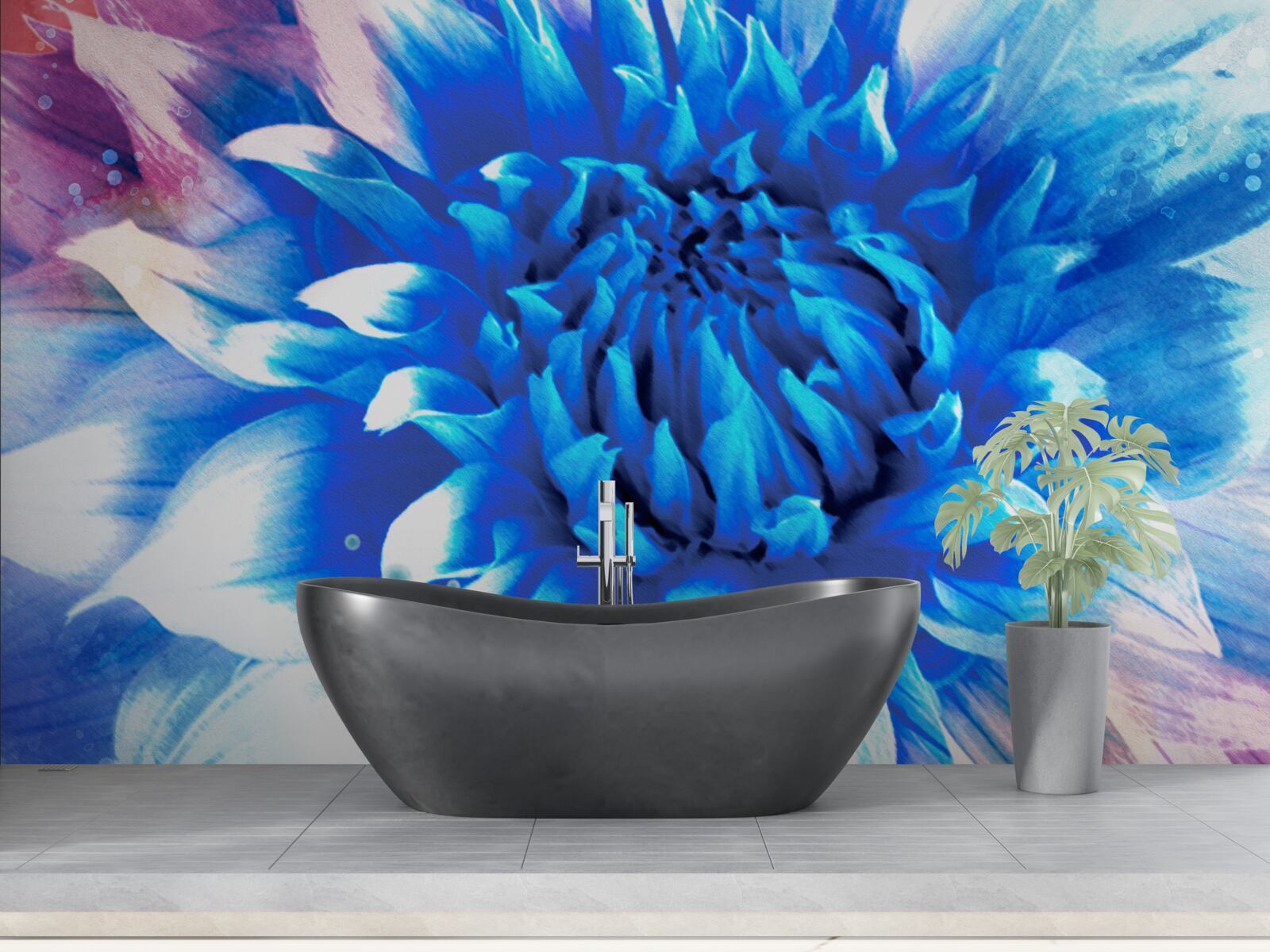 Fotobehang blauw als azuur