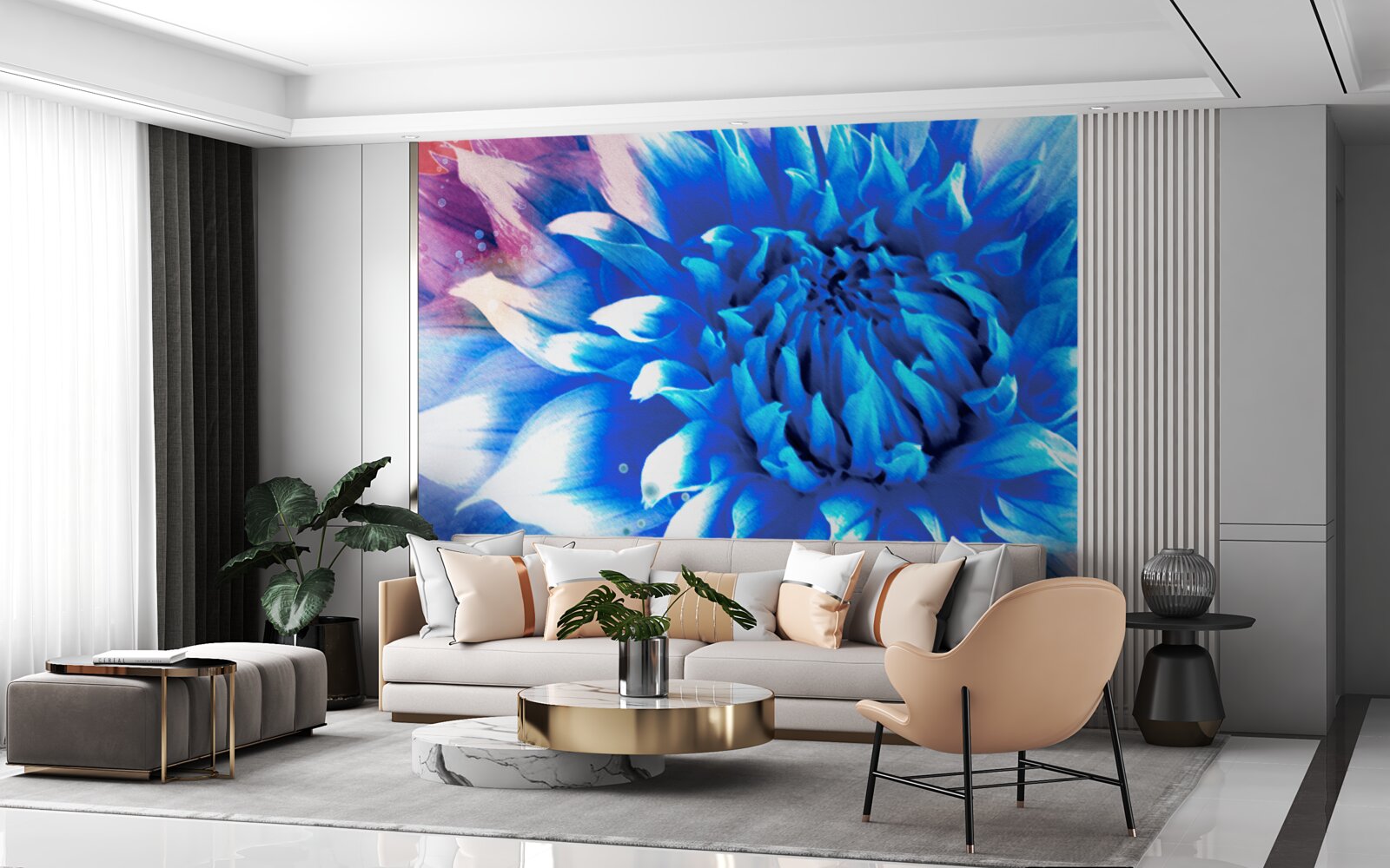 Fotobehang blauw als azuur