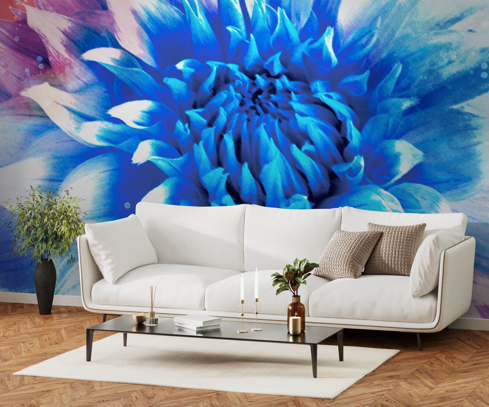 Fotobehang blauw als azuur