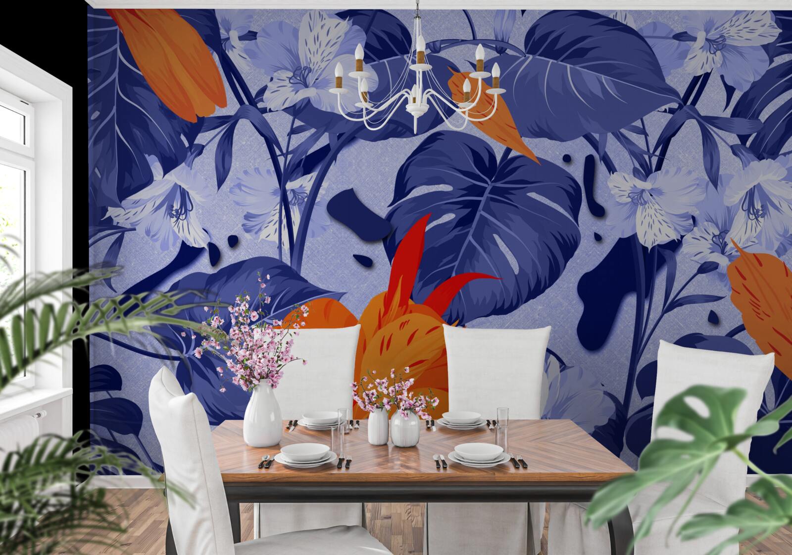 Fotobehang tropische perzik lelie