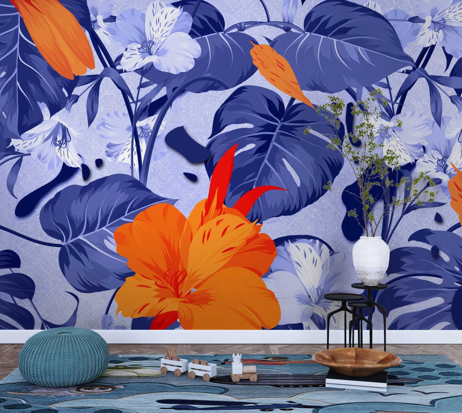 Fotobehang tropische perzik lelie