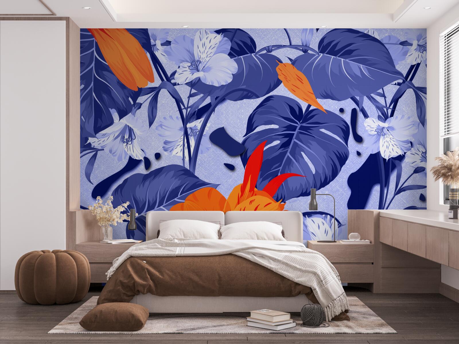 Fotobehang tropische perzik lelie