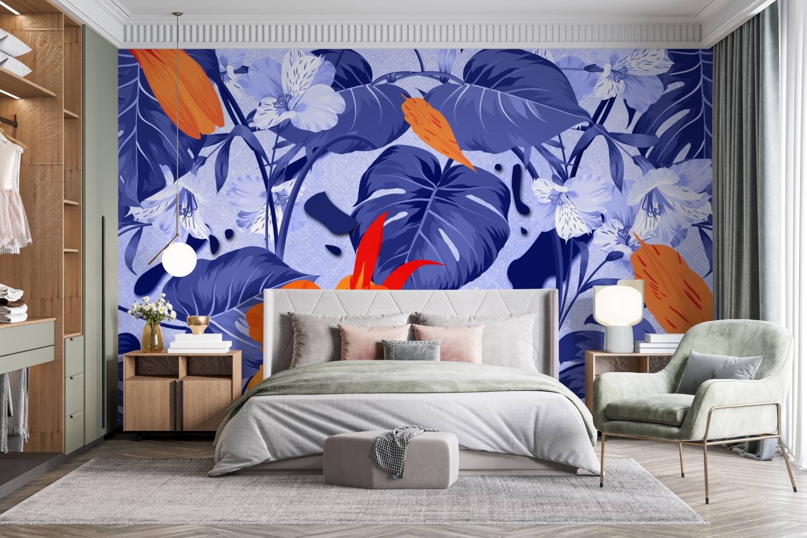 Fotobehang tropische perzik lelie