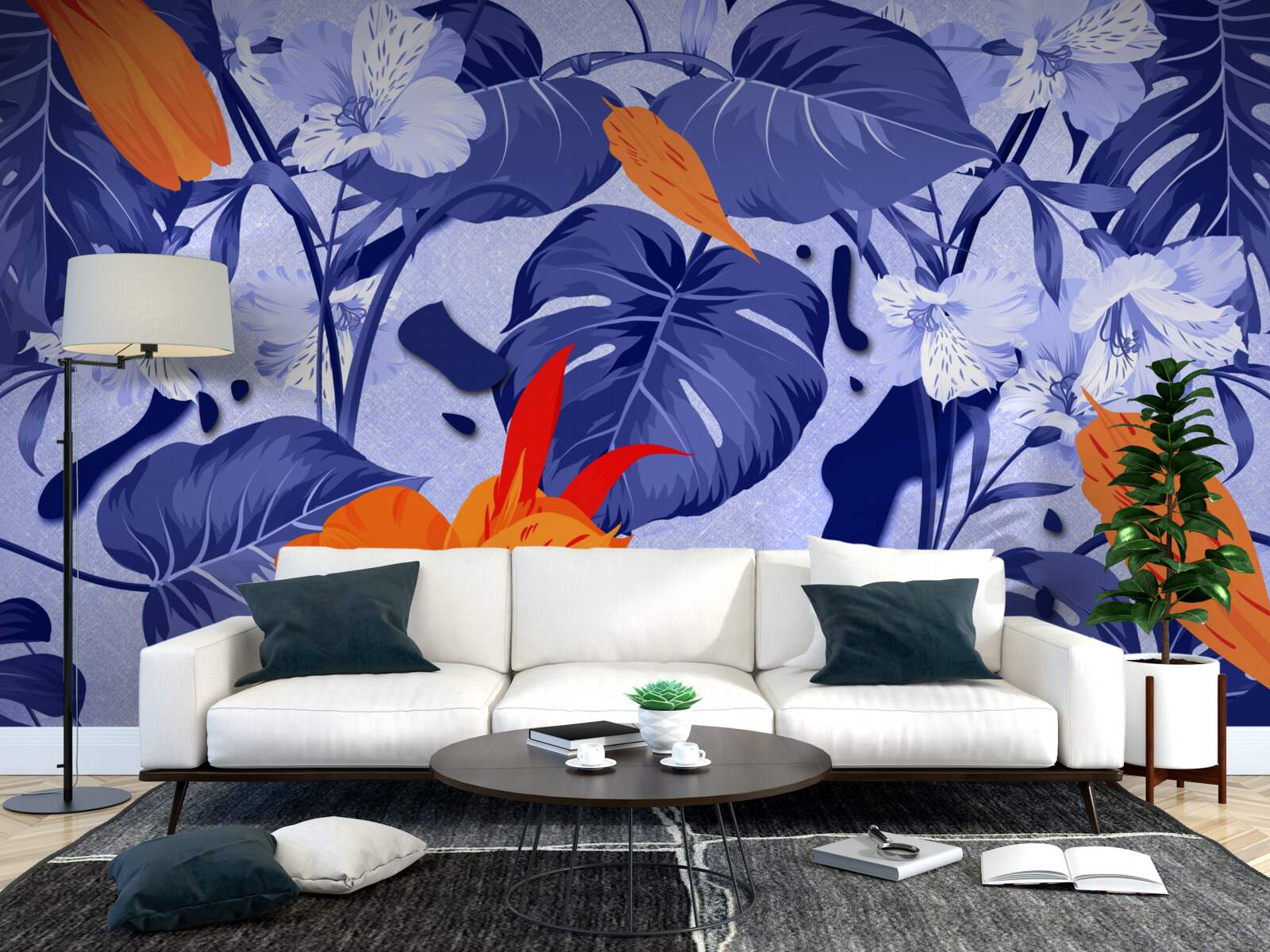 Fotobehang tropische perzik lelie