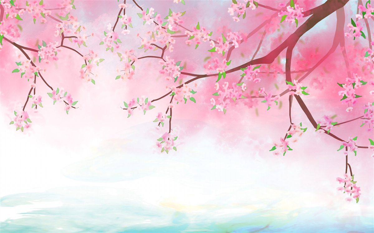 Fotobehang rozenbloemen bloeien op boomtakken