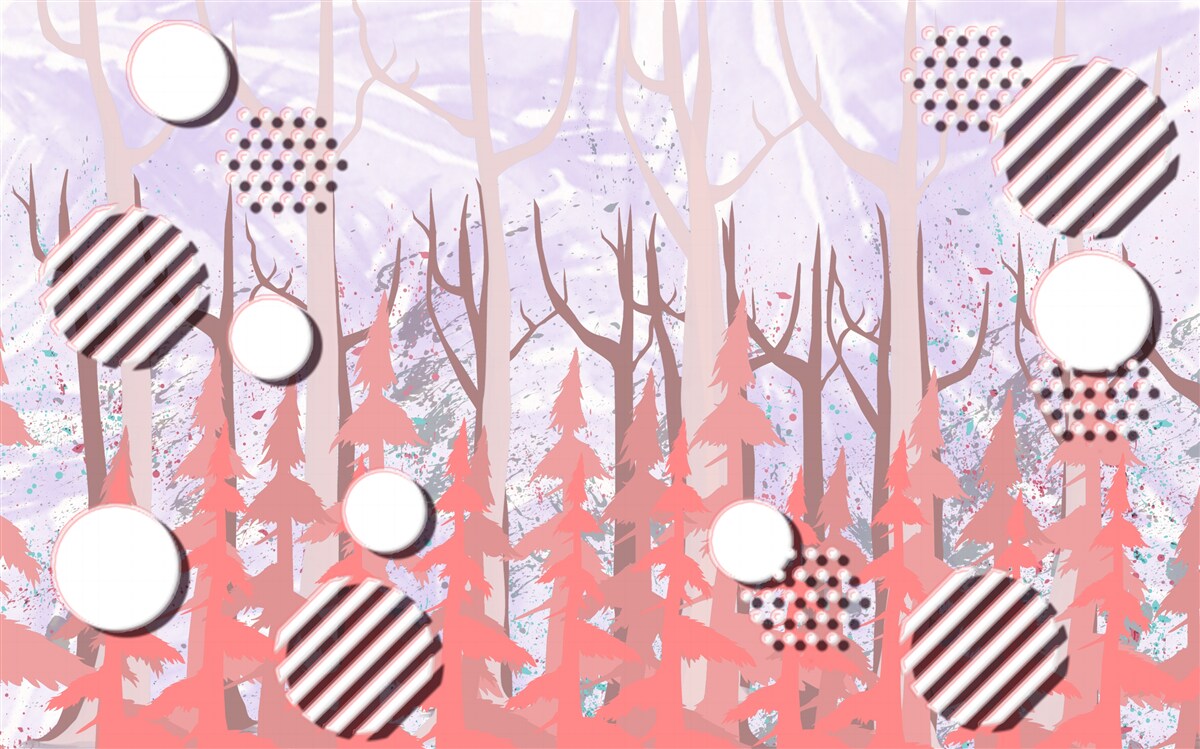 Fotobehang abstracte roze bladeren van een herfstbos