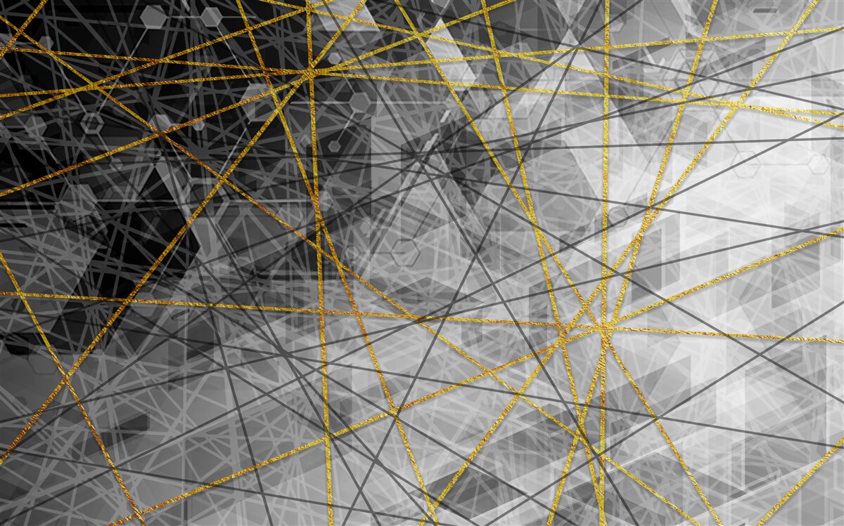 Fotobehang gouddraad en stenen