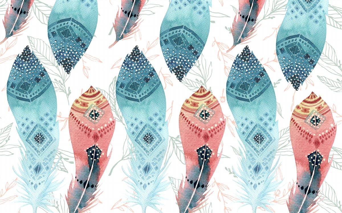 Fotobehang aquarelstift onderaan de achtergrond