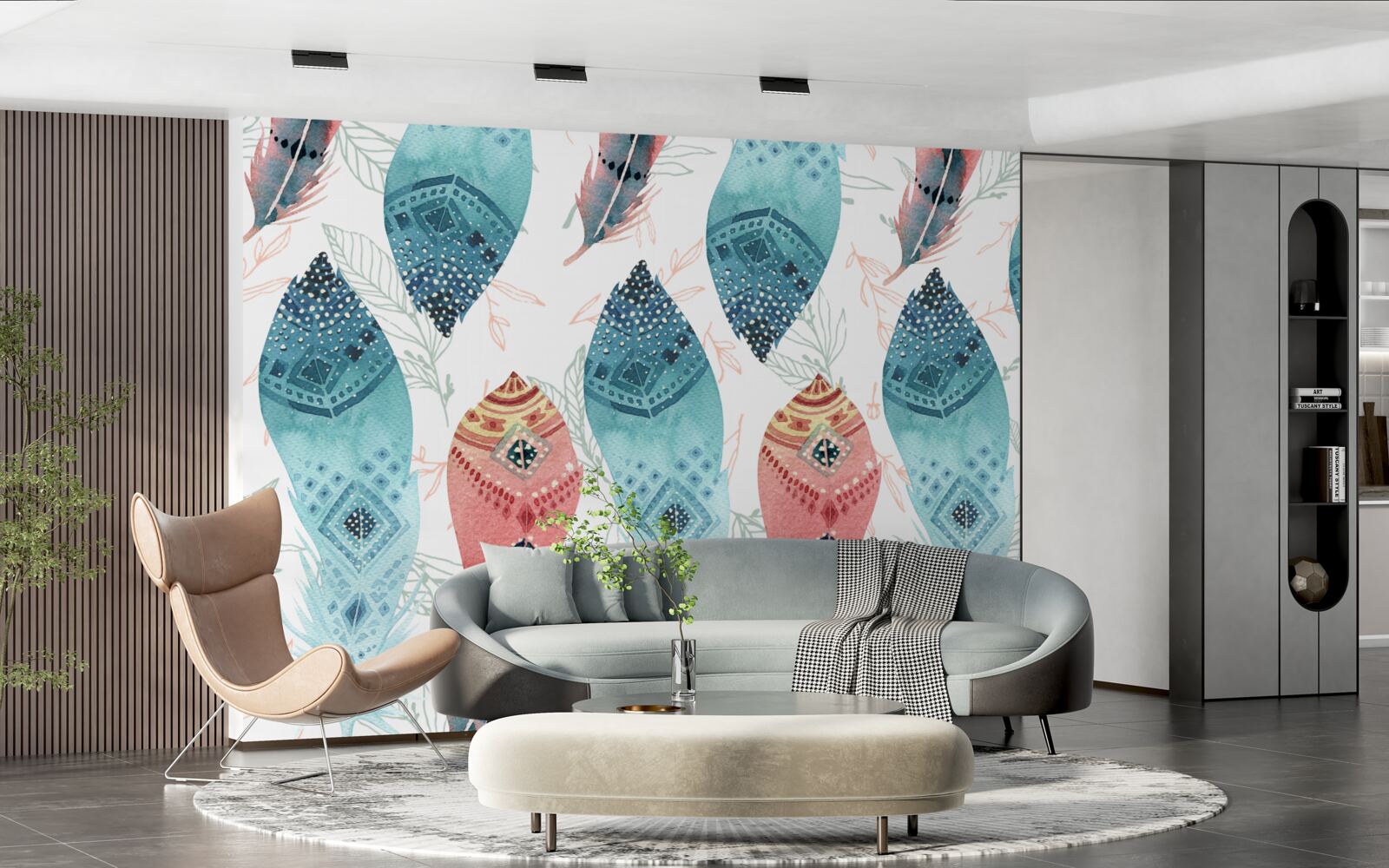 Fotobehang aquarelstift onderaan de achtergrond