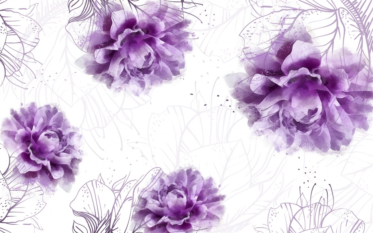 Fotobehang pioenen hebben een prachtige lila tint