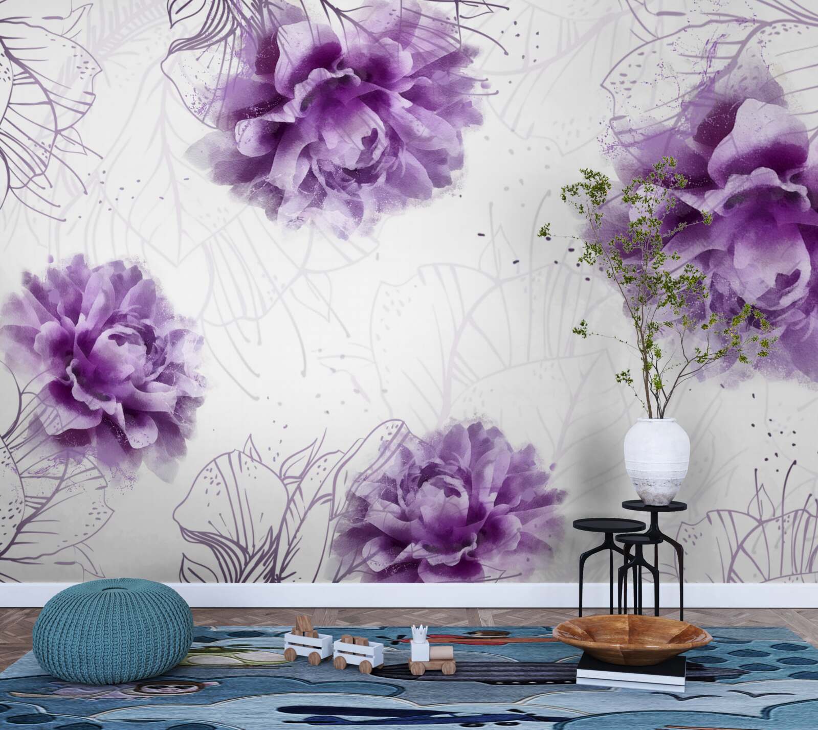 Fotobehang pioenen hebben een prachtige lila tint