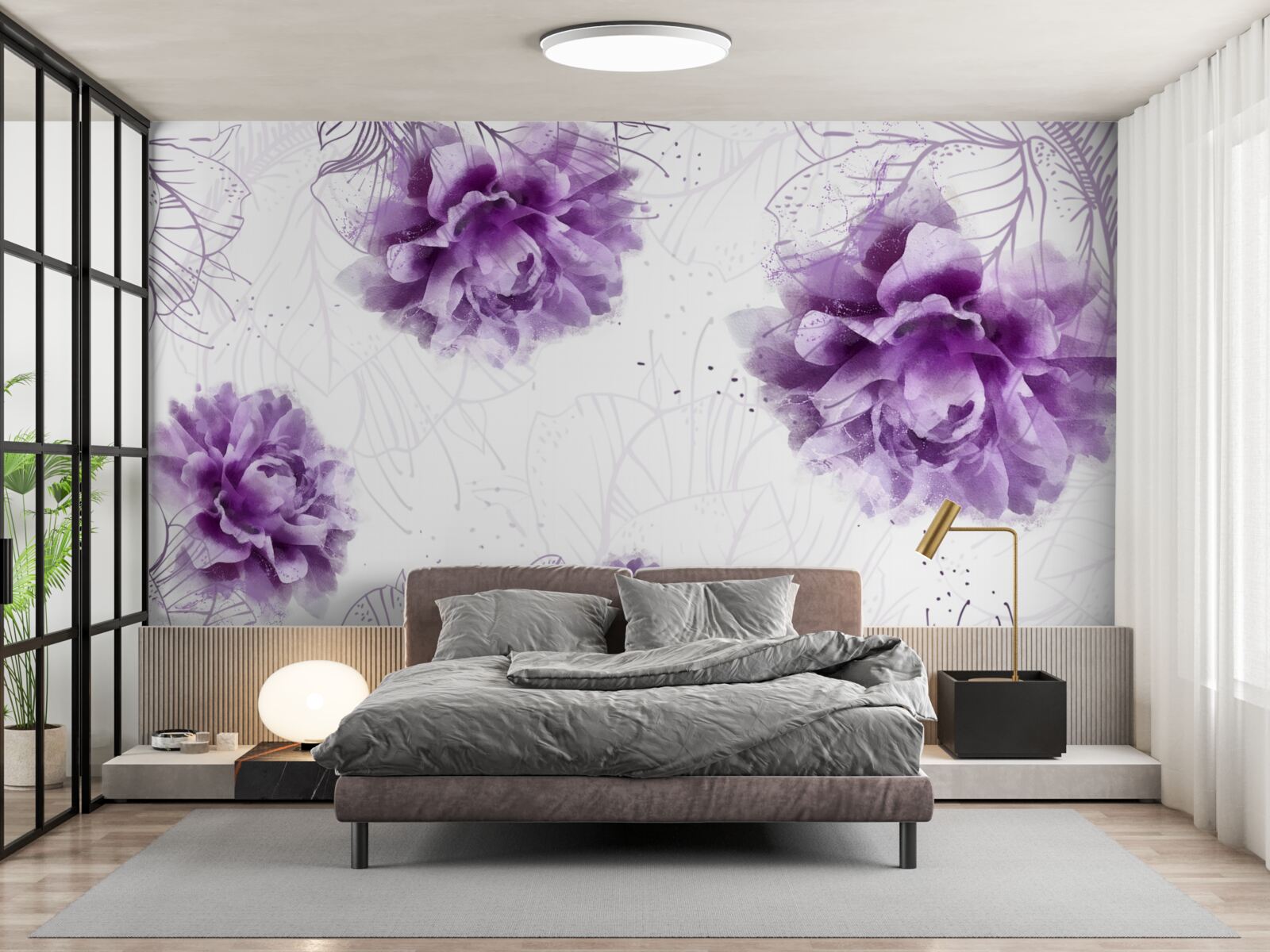 Fotobehang pioenen hebben een prachtige lila tint