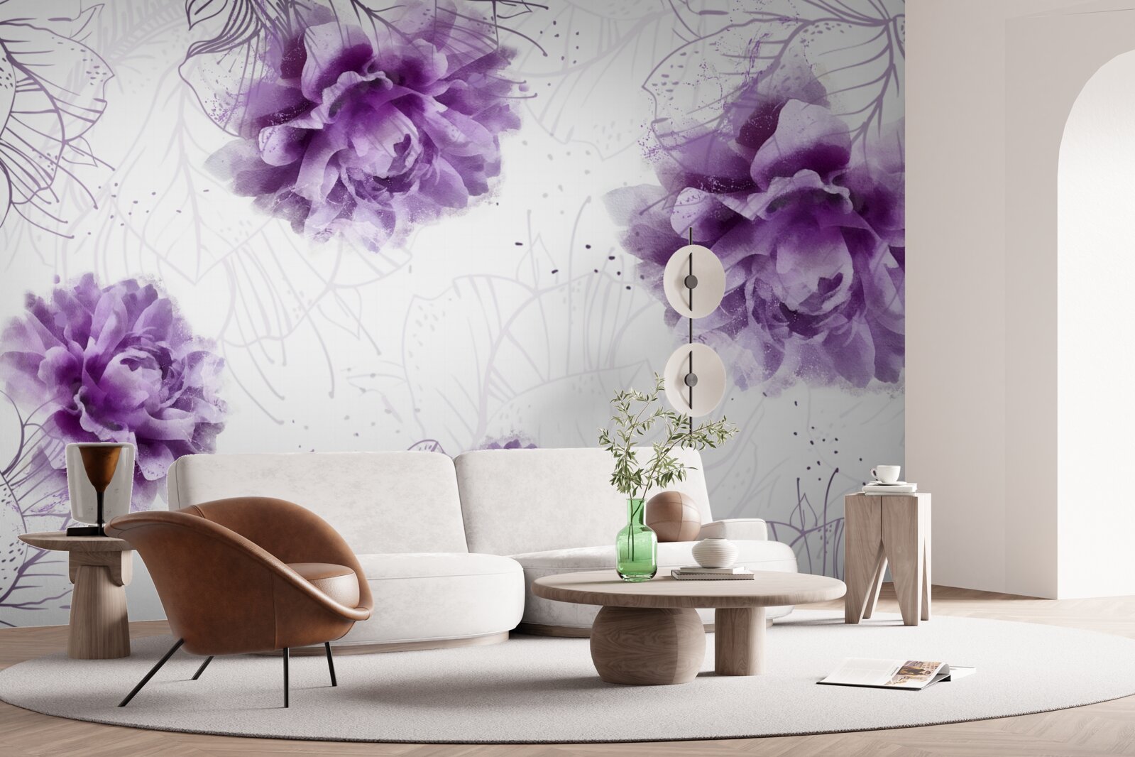 Fotobehang pioenen hebben een prachtige lila tint