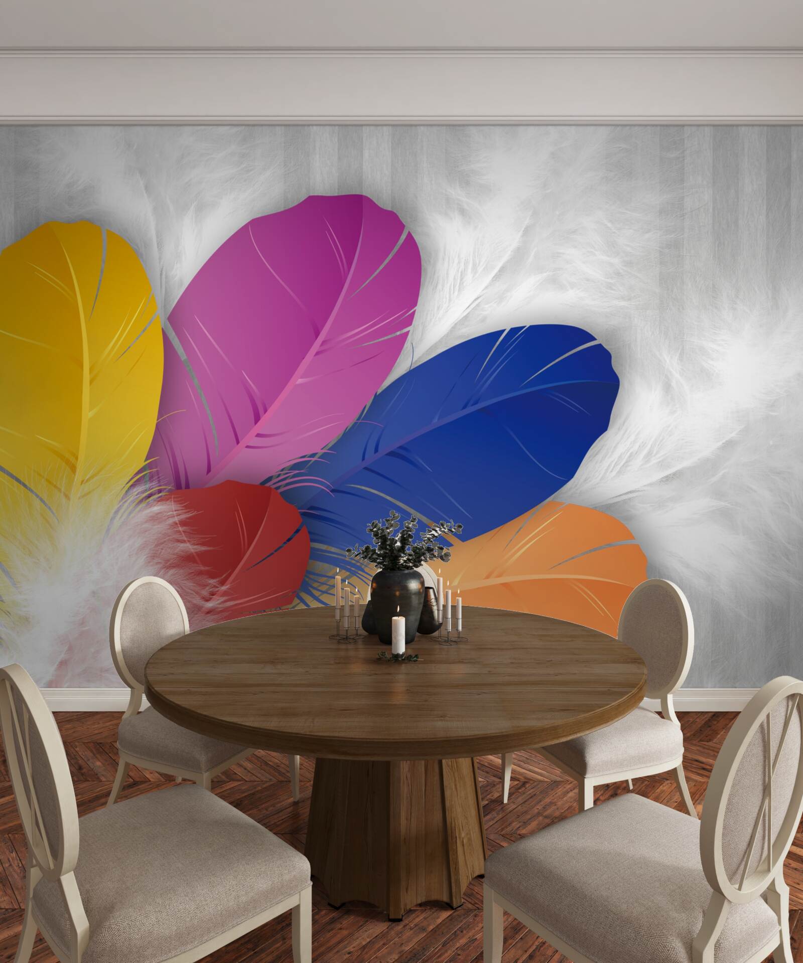 Fotobehang heldere en zorgvuldig gepolijste veren