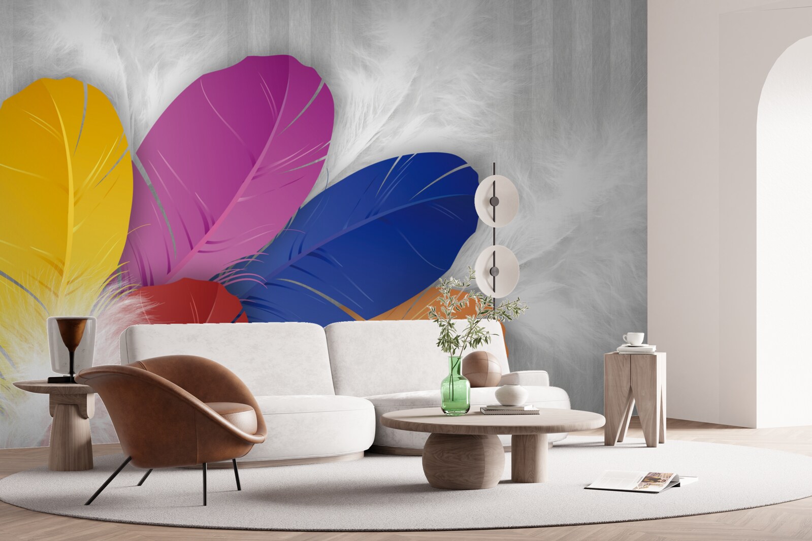 Fotobehang heldere en zorgvuldig gepolijste veren