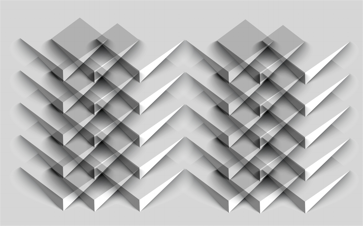 Fotobehang 3d driehoek stapel