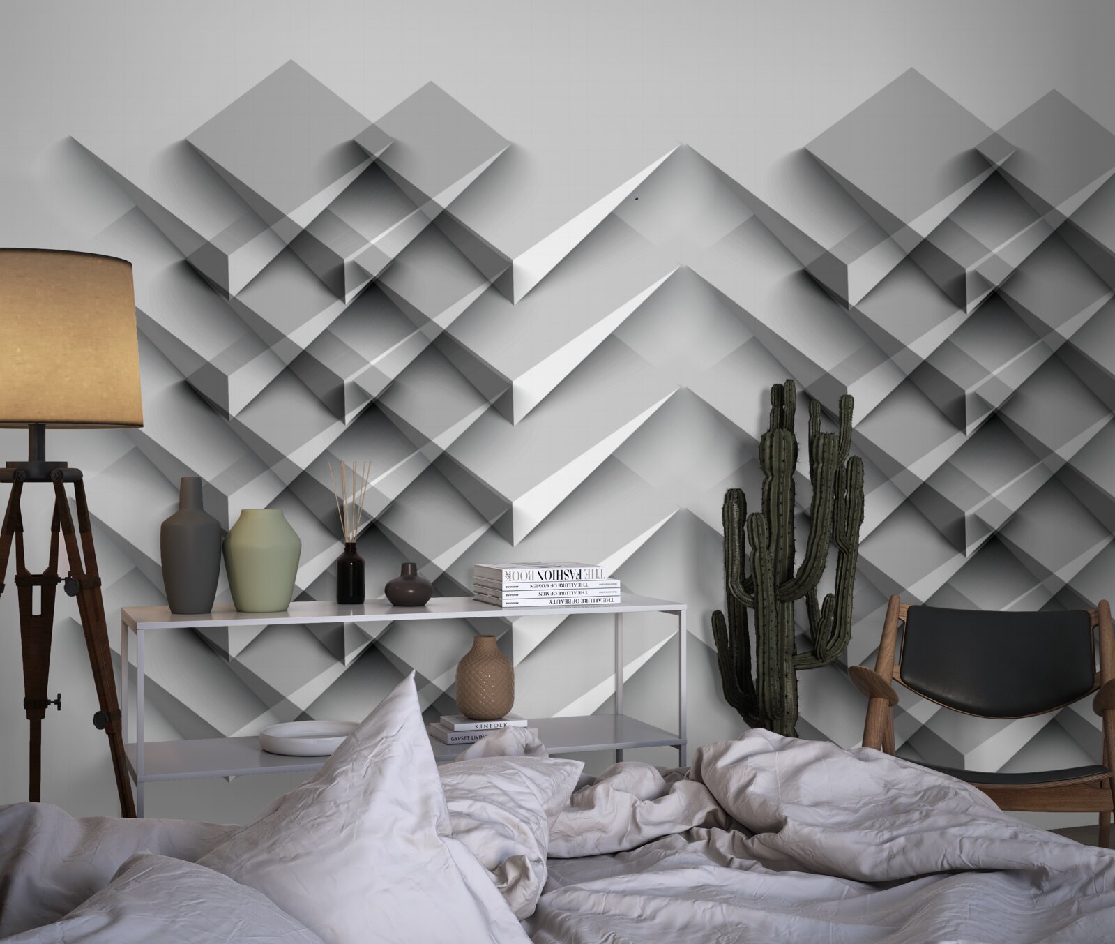 Fotobehang 3d driehoek stapel