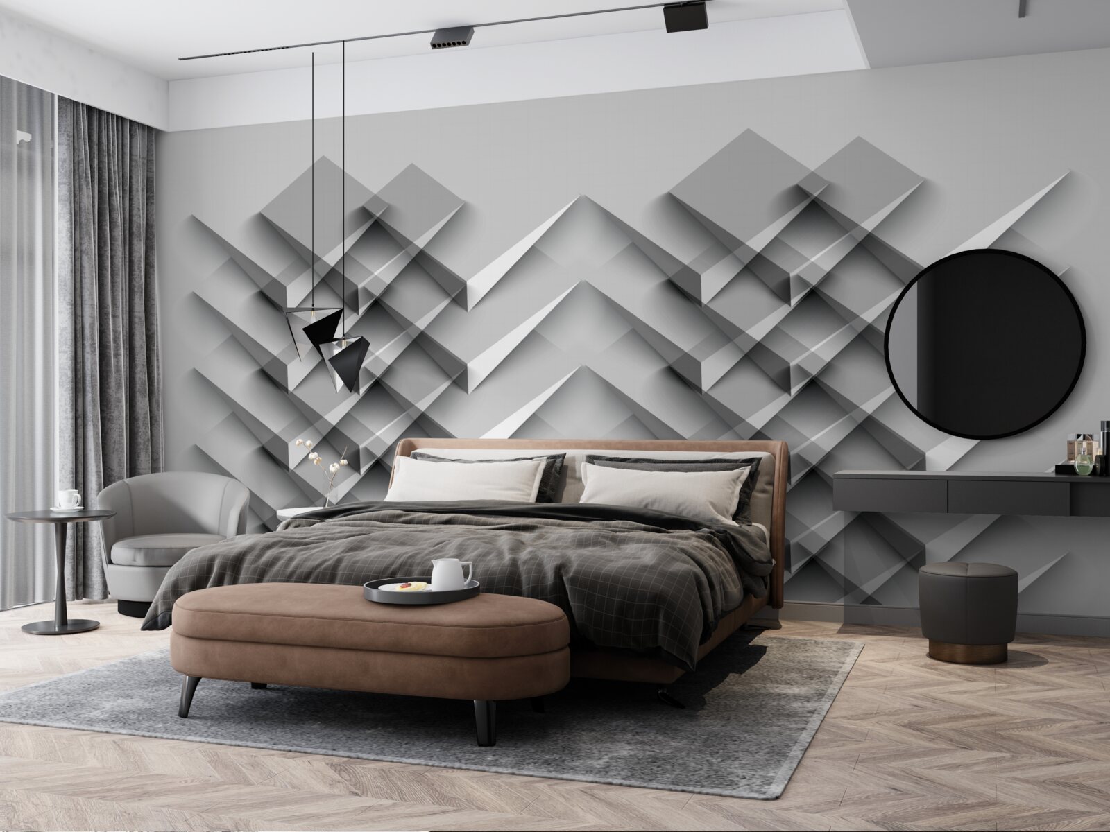 Fotobehang 3d driehoek stapel