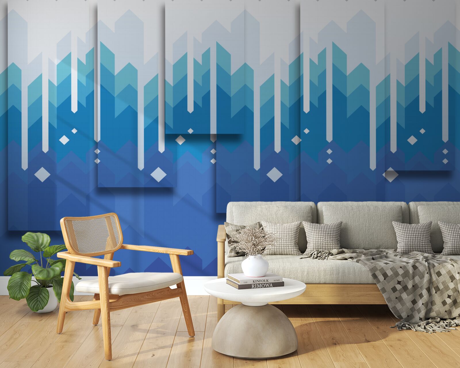 Fotobehang trapsgewijze bergen steken af in koude majesteit