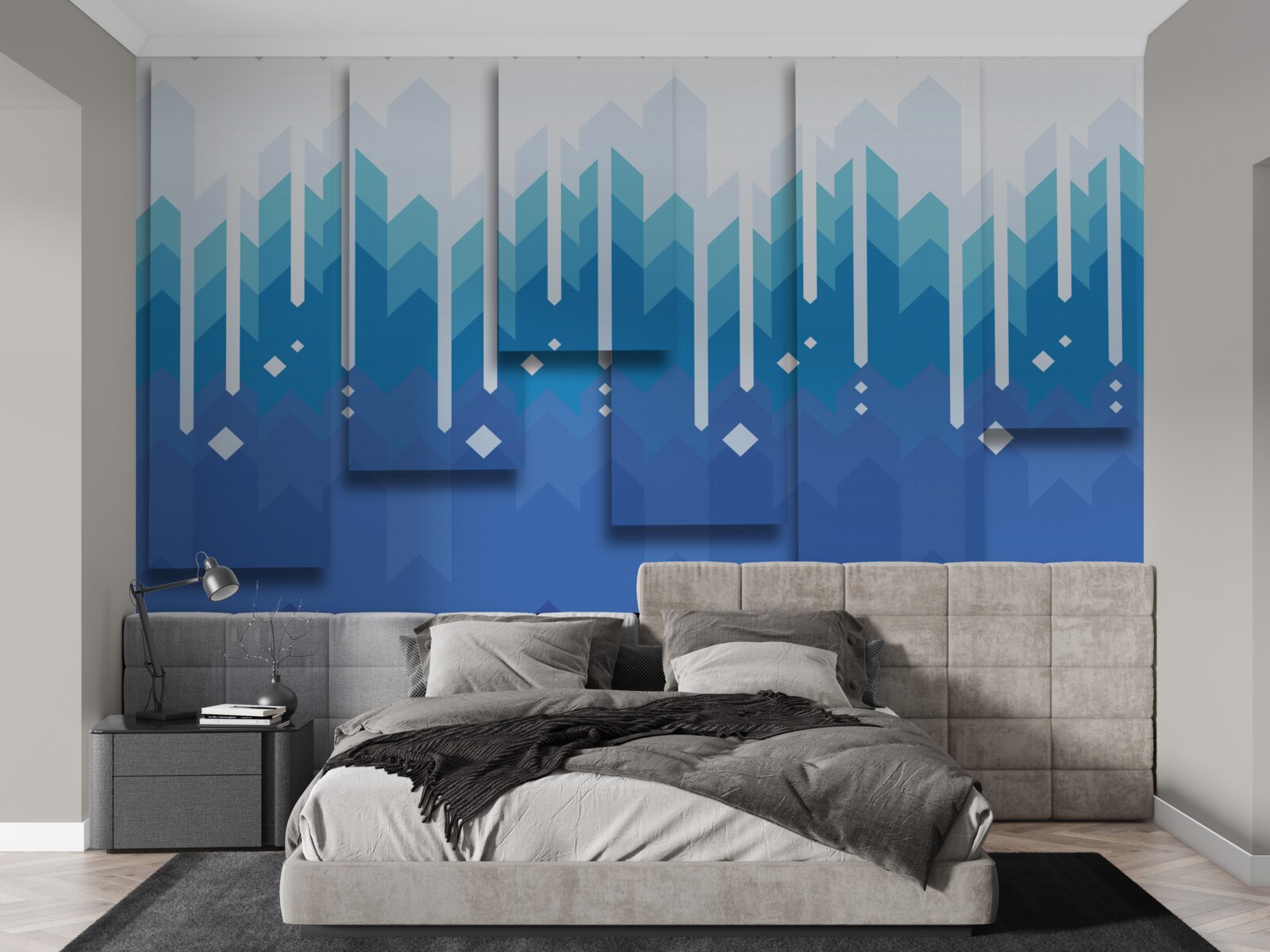 Fotobehang trapsgewijze bergen steken af in koude majesteit