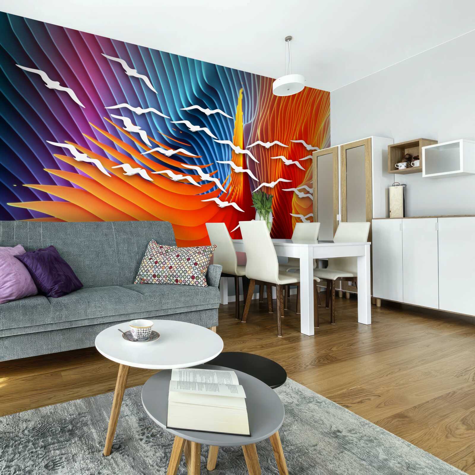 Fotobehang summiere vogels tussen de duinen