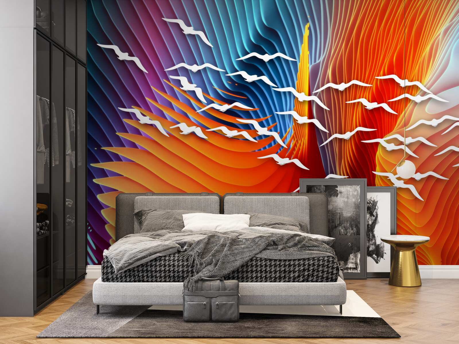 Fotobehang summiere vogels tussen de duinen