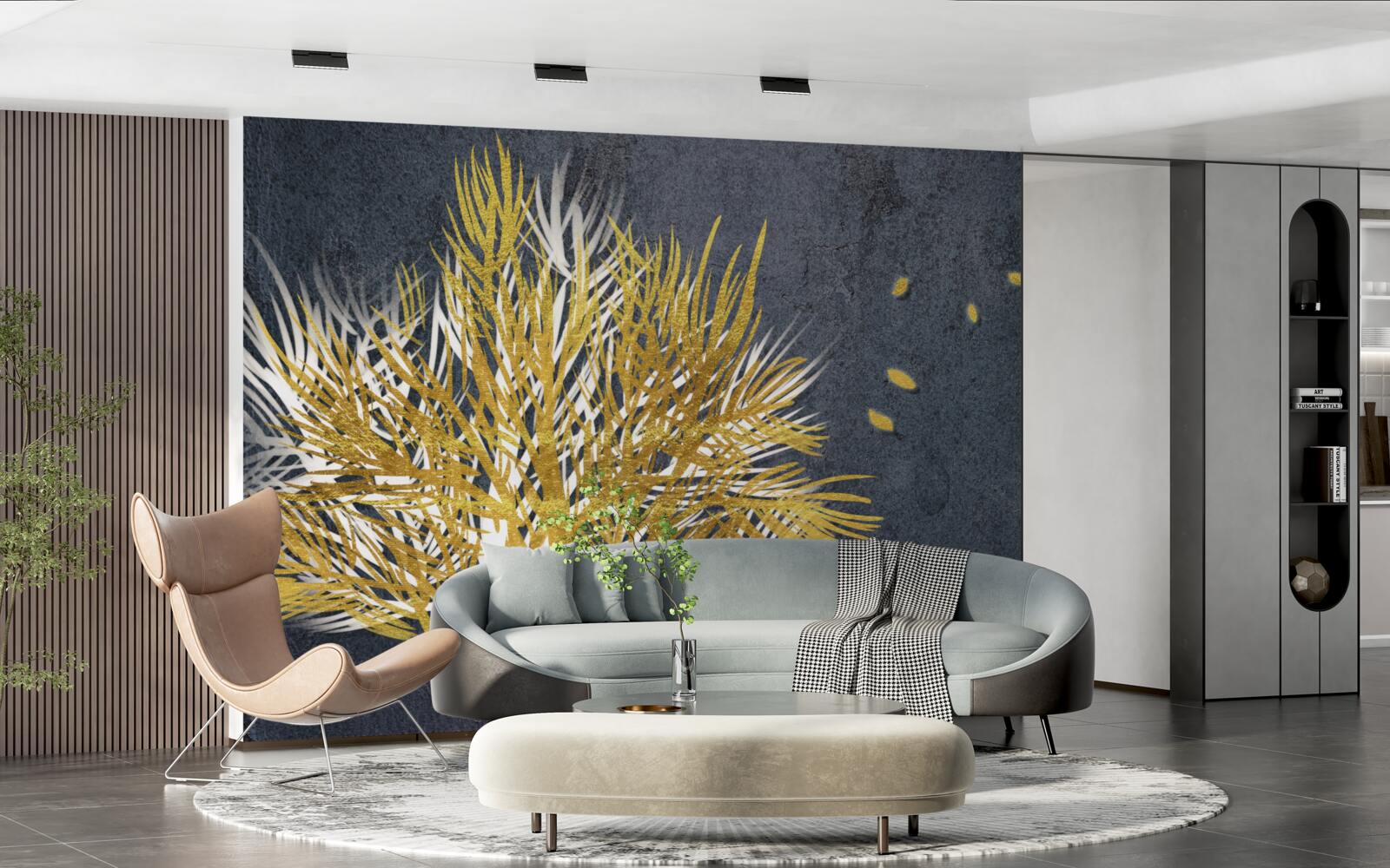 Fotobehang vogels vliegen de lucht in vanuit het bevroren bos