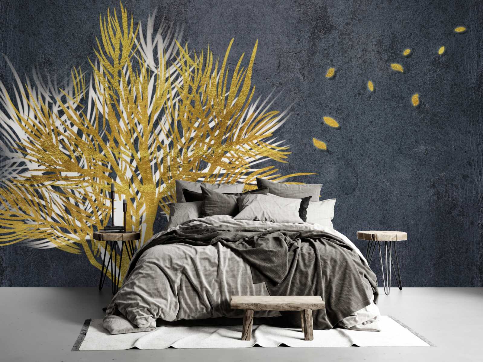 Fotobehang vogels vliegen de lucht in vanuit het bevroren bos