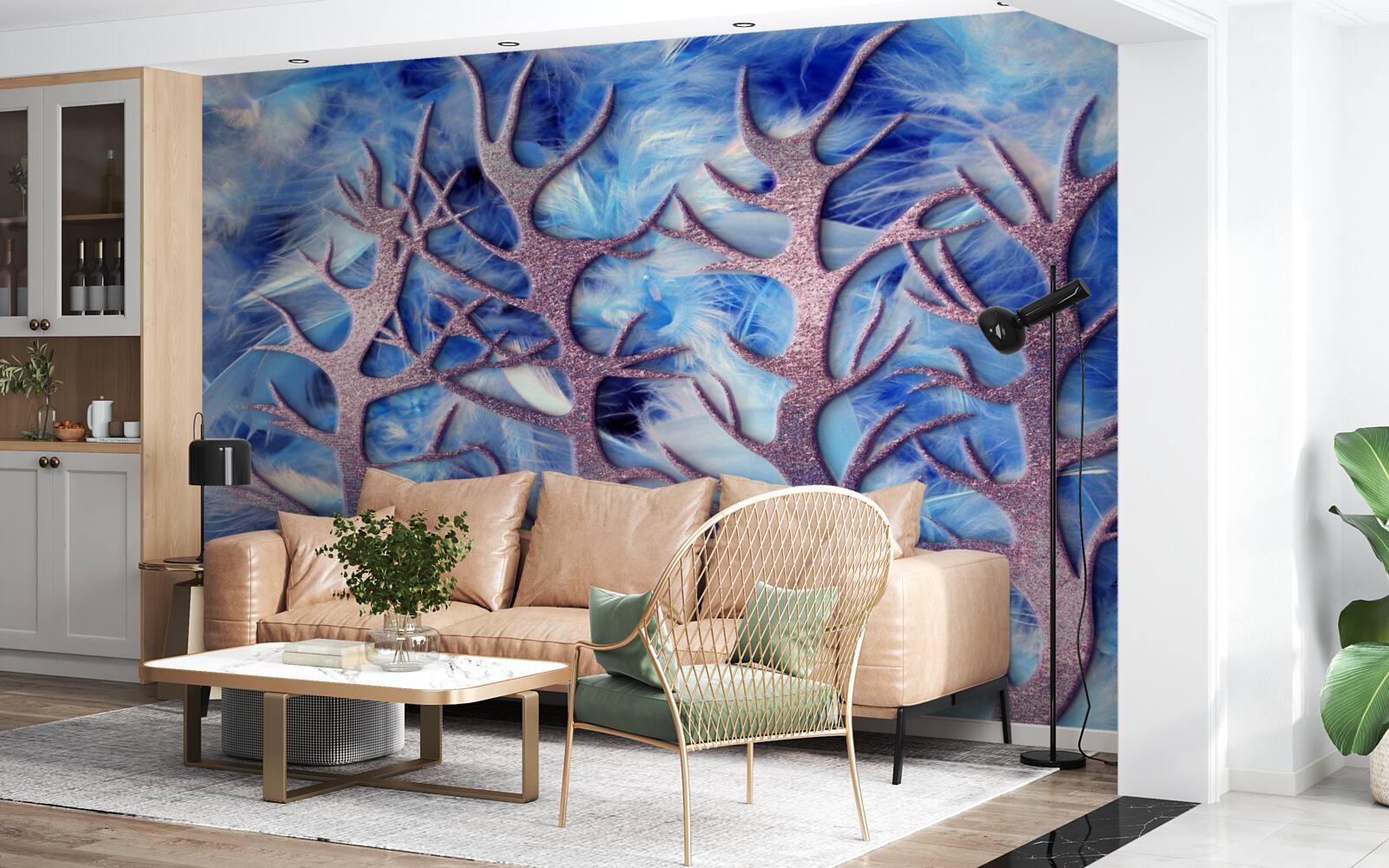 Fotobehang bos in de koude winter