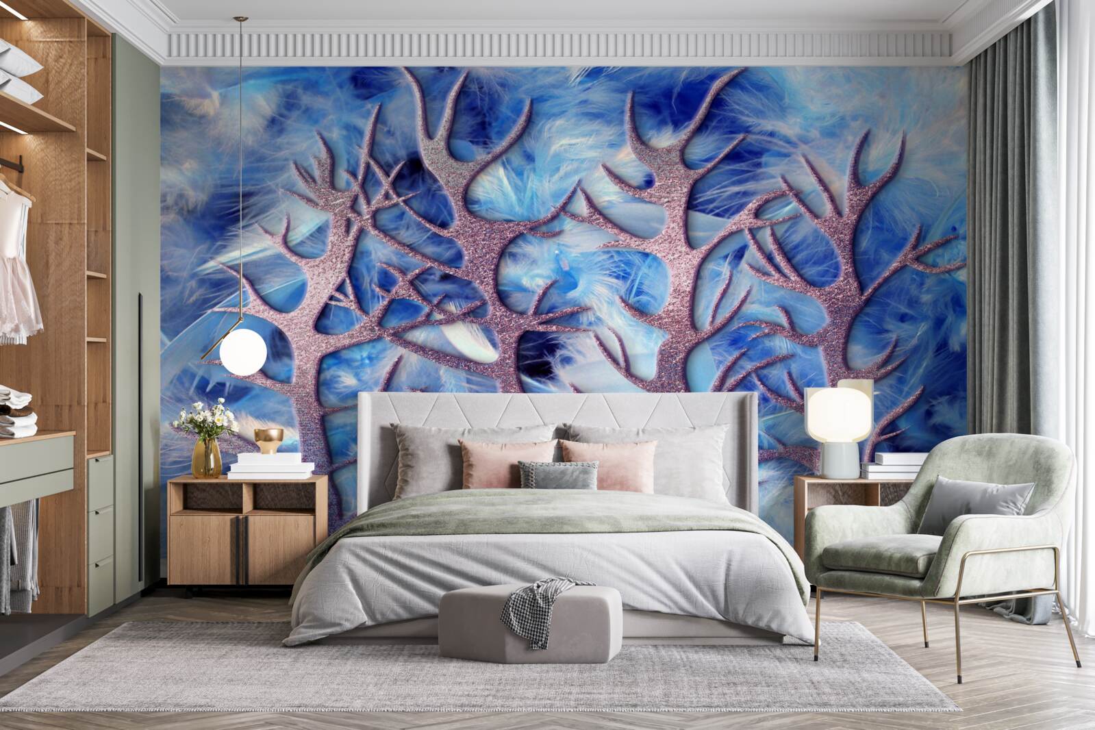 Fotobehang bos in de koude winter