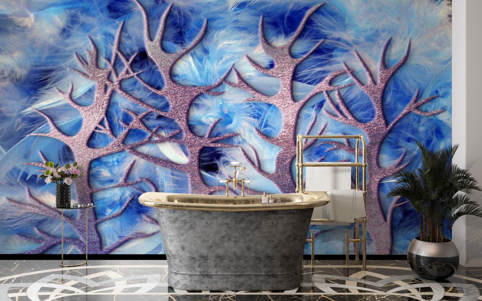 Fotobehang bos in de koude winter