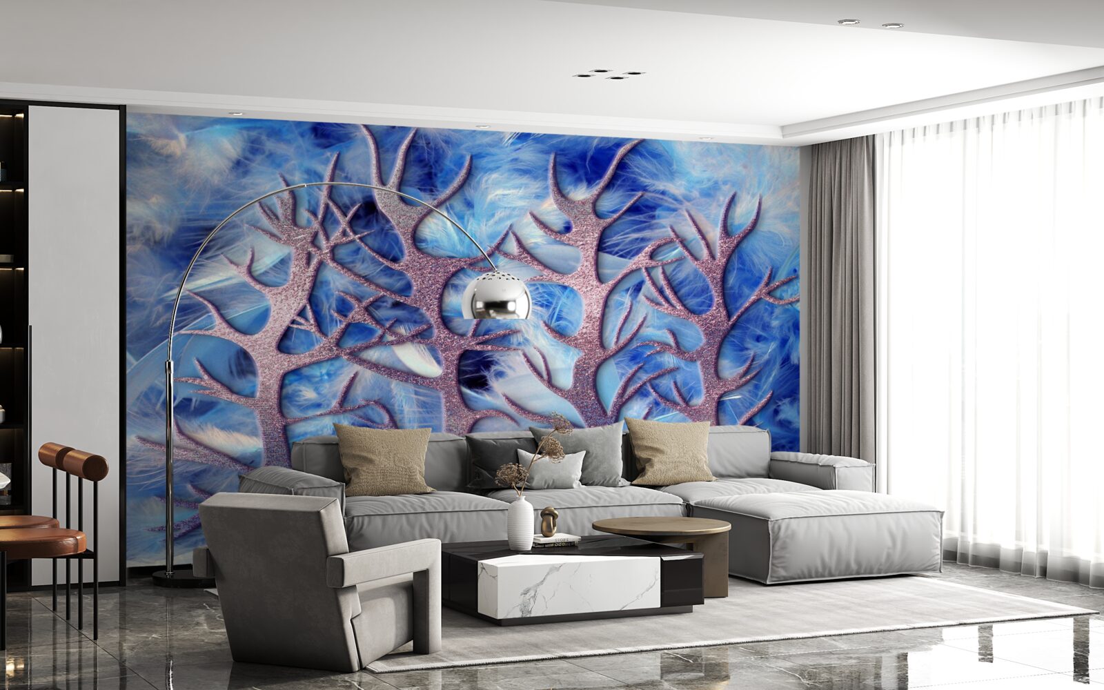 Fotobehang bos in de koude winter