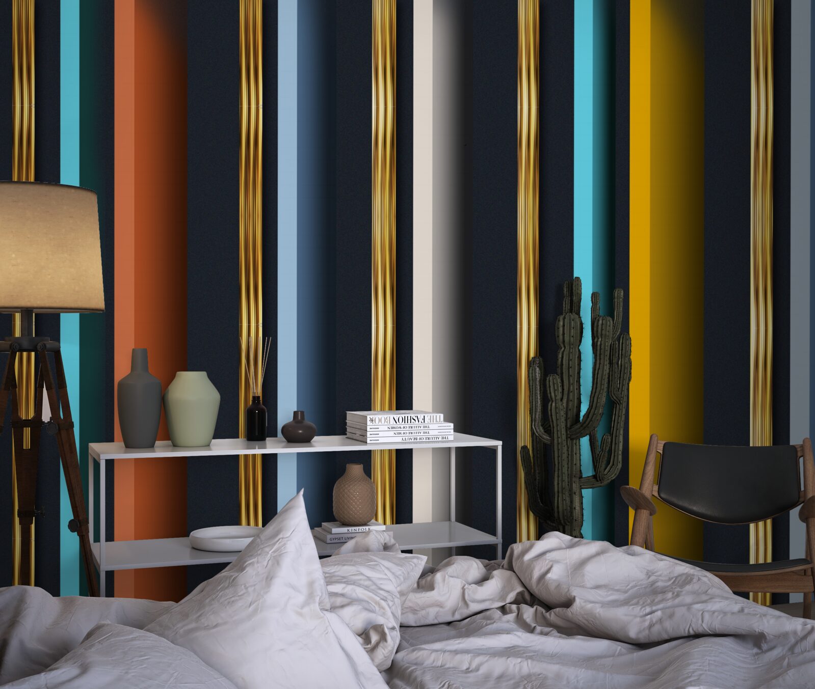 Fotobehang verticale lijnen in verschillende kleuren