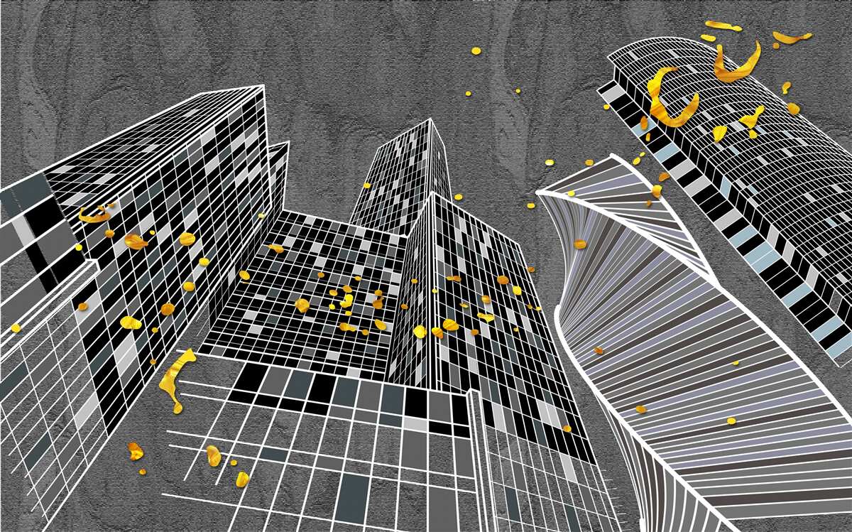 Fotobehang stedelijke architectuur in geometrische stijl